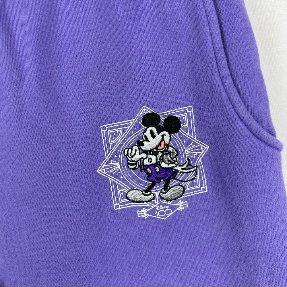 DISNEY PARKS 100 Years Of Wonder Embroidered Drawstring Joggers Lavender Adult - Picture 10 of 12